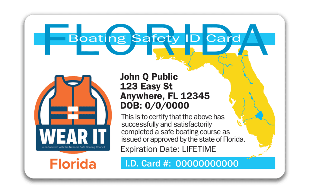 New boater education - Florida boating safety card